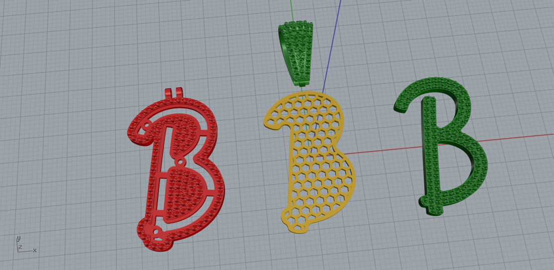 CURVED LETTER B 3D print model_9