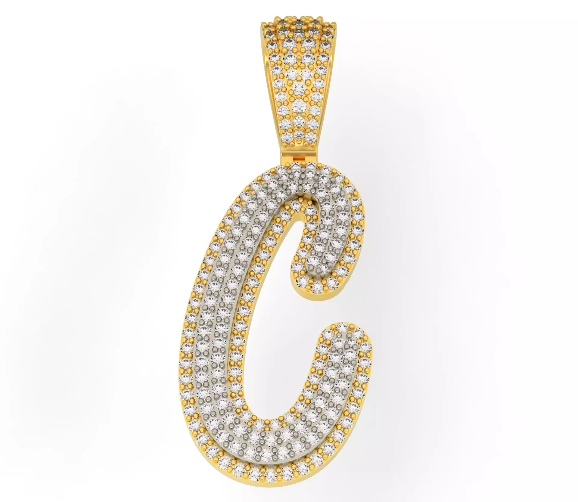 CURVED LETTER C 3D print model