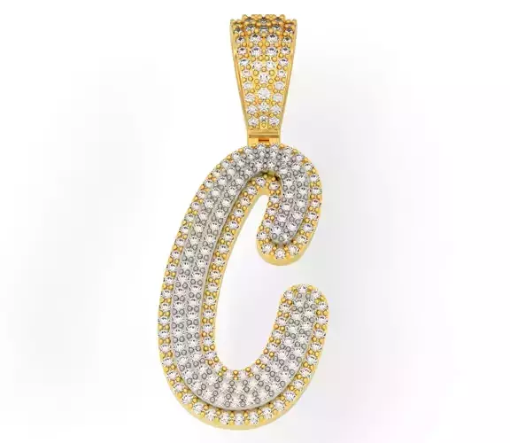 CURVED LETTER C 3D print model