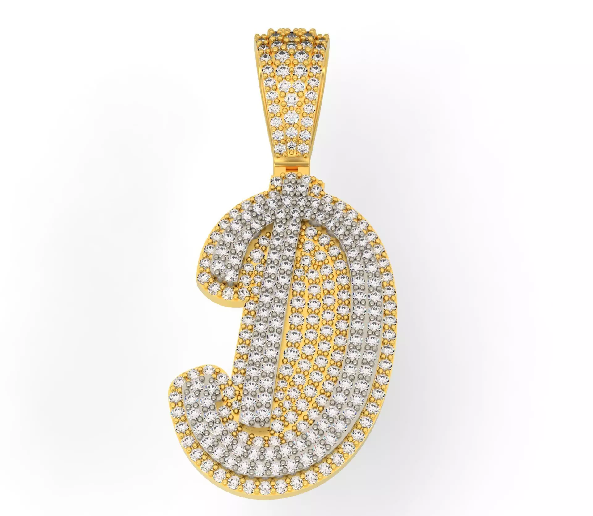 CURVED LETTER D 3D print model_0