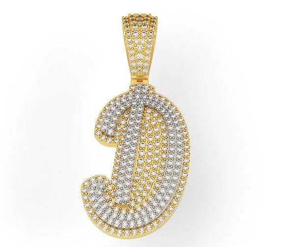CURVED LETTER D 3D print model