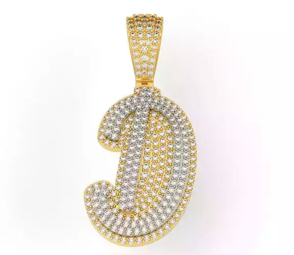 CURVED LETTER D 3D print model