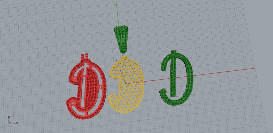 CURVED LETTER D 3D print model_9