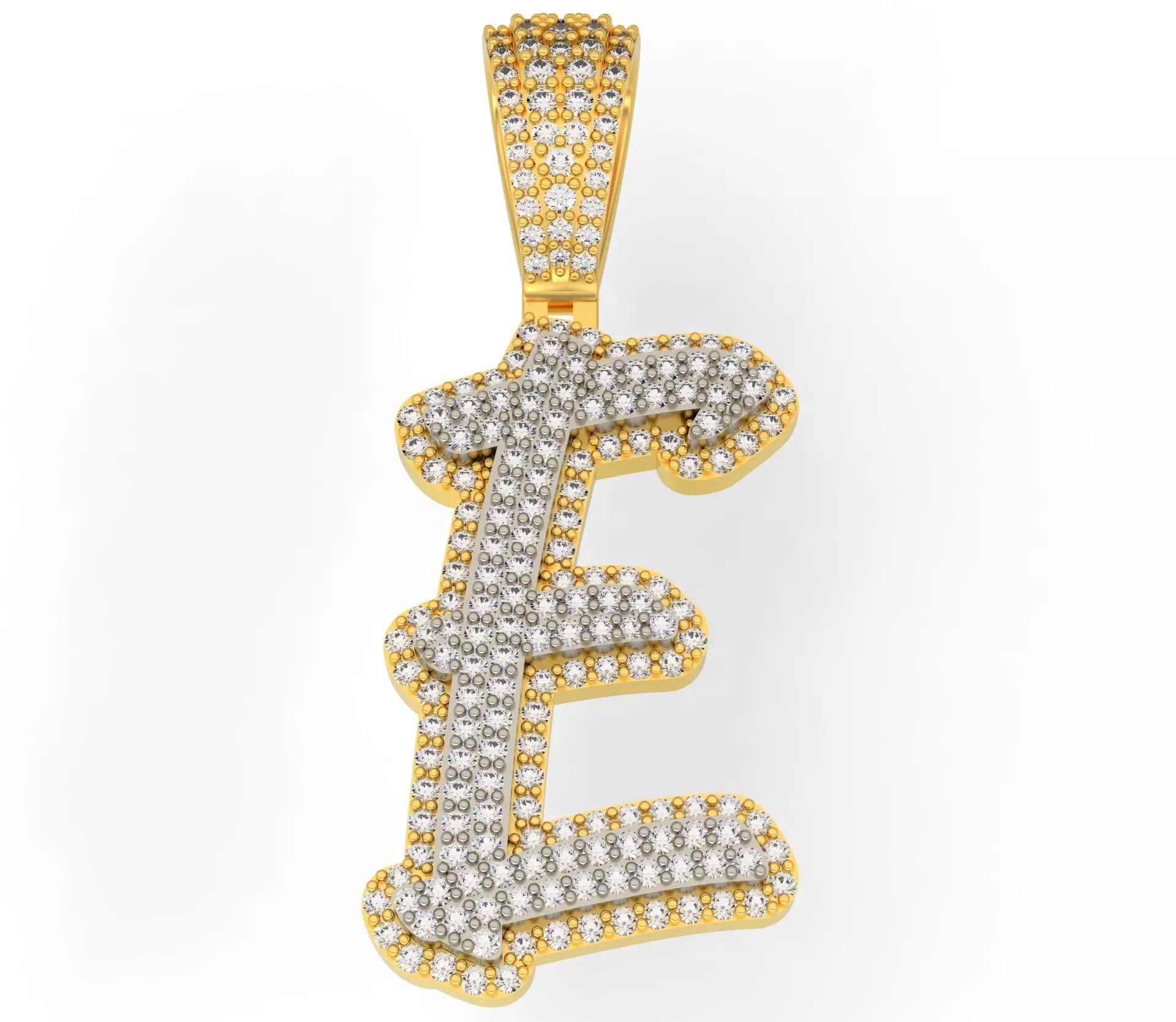 CURVED LETTER E 3D print model_0