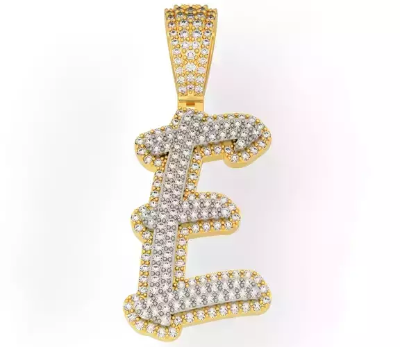CURVED LETTER E 3D print model