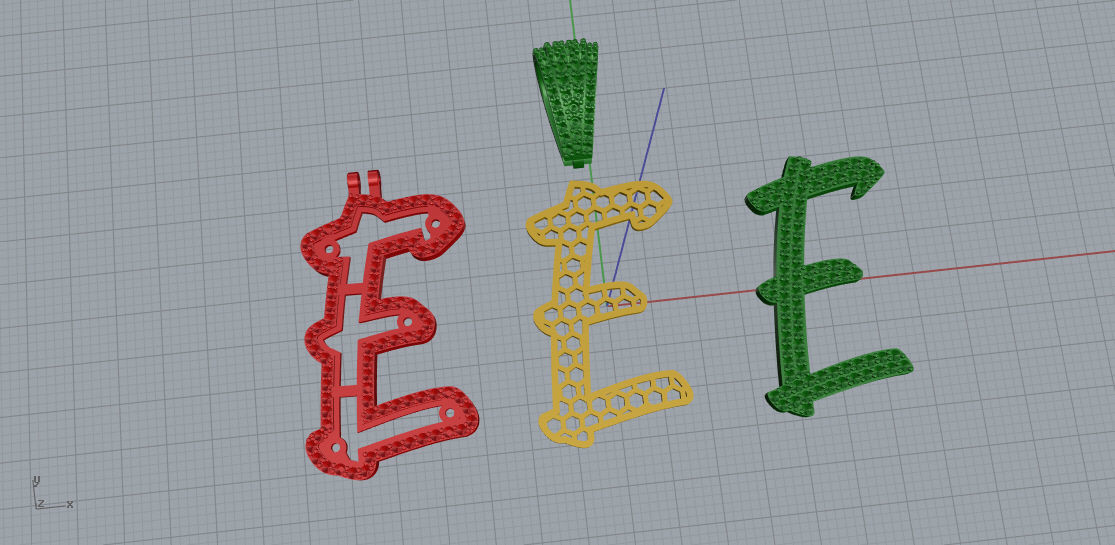 CURVED LETTER E 3D print model_9