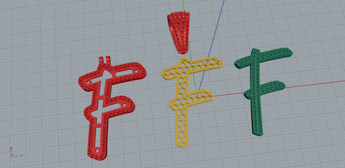 CURVED LETTER F 3D print model_9