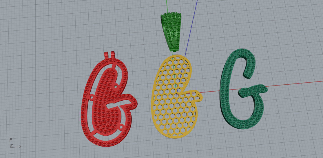 CURVED LETTER G 3D print model_9