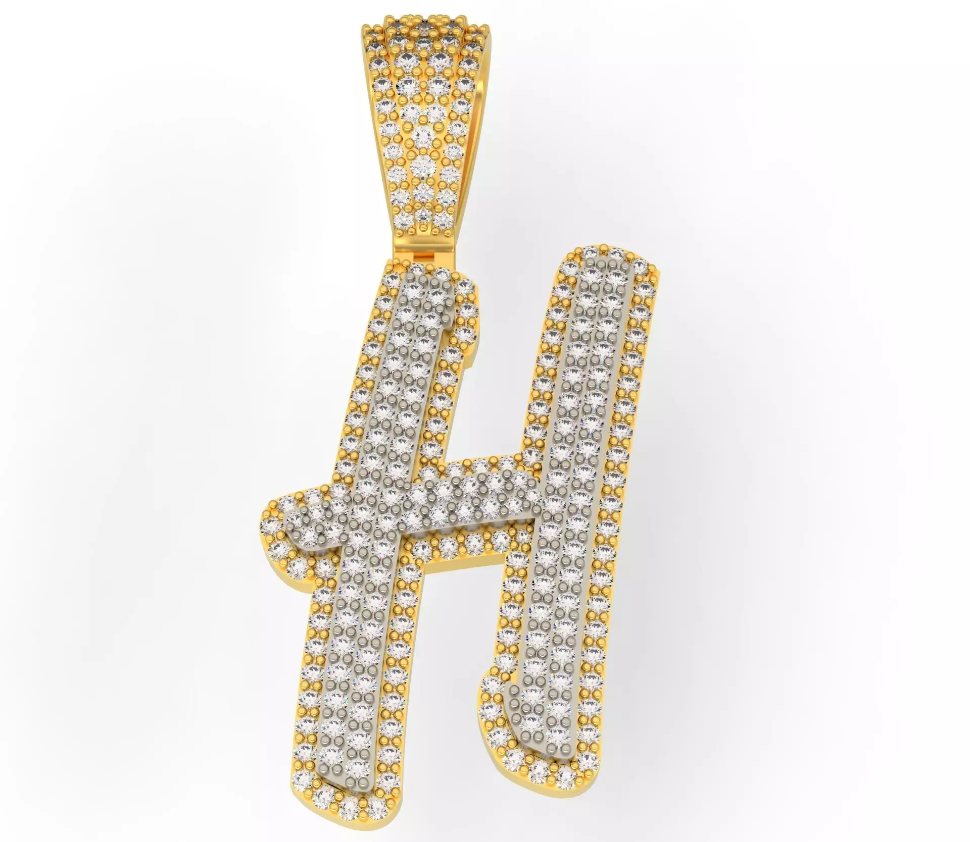 CURVED LETTER H 3D print model_0