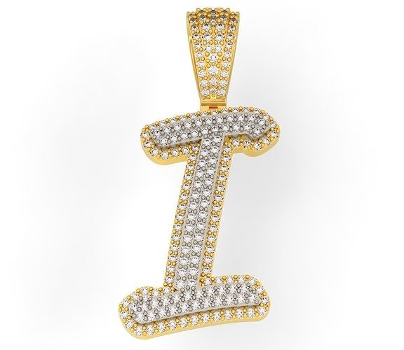 CURVED LETTER I 3D print model