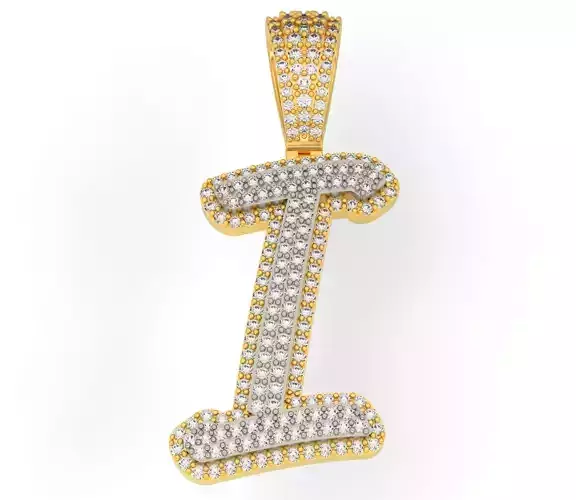 CURVED LETTER I 3D print model