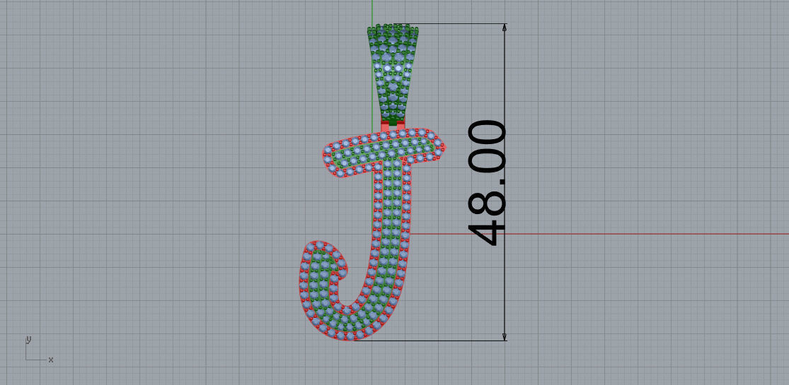 CURVED LETTER J 3D print model_7