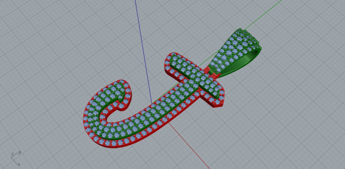 CURVED LETTER J 3D print model_6