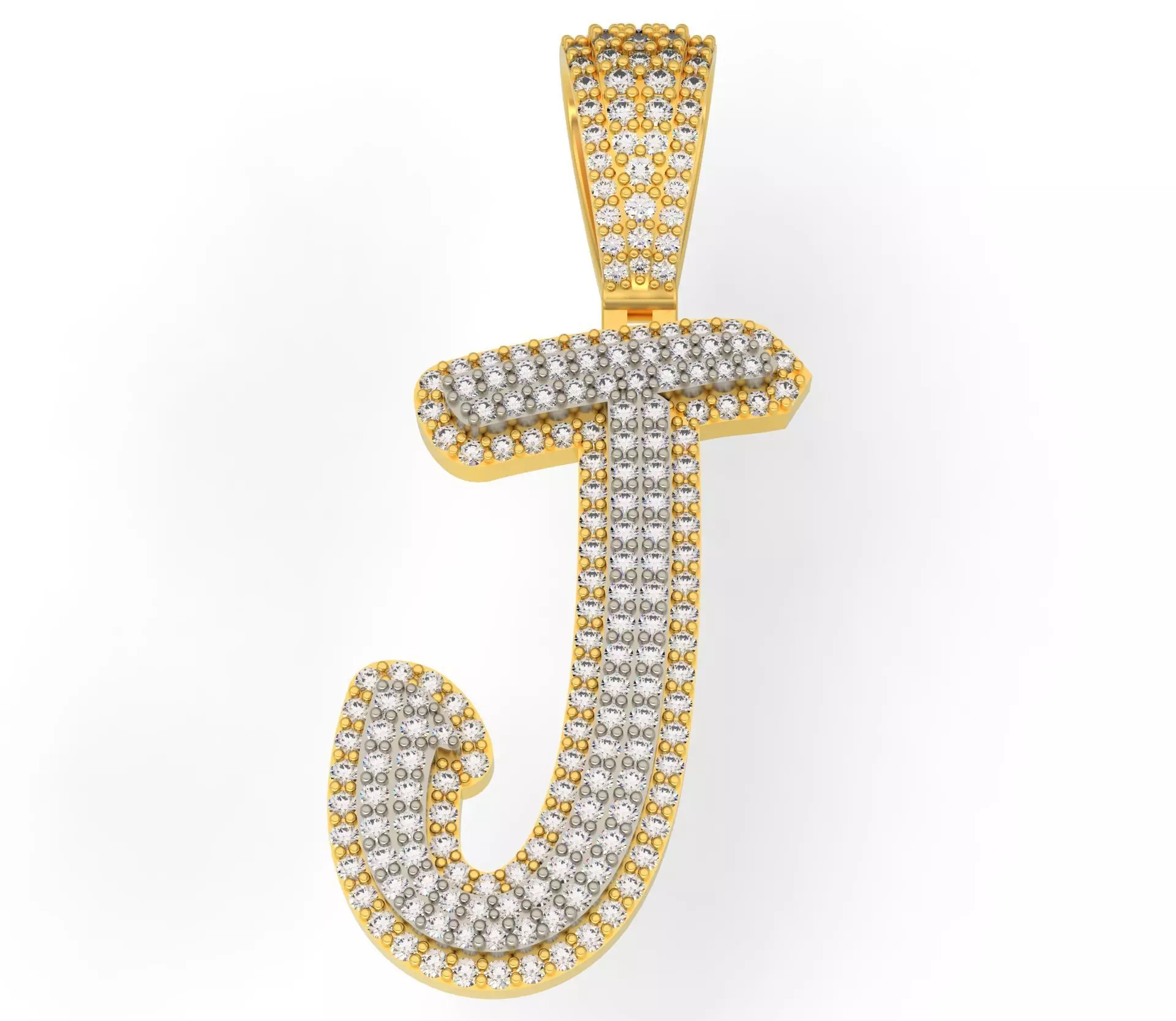 CURVED LETTER J 3D print model_0