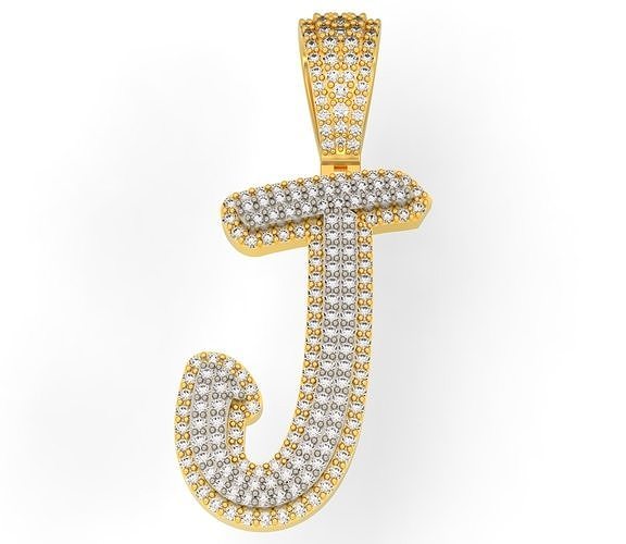 CURVED LETTER J 3D print model