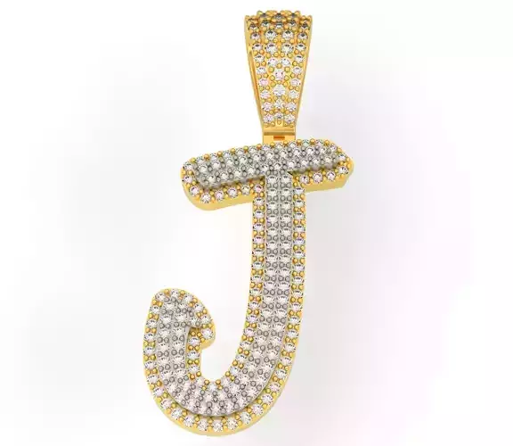 CURVED LETTER J 3D print model