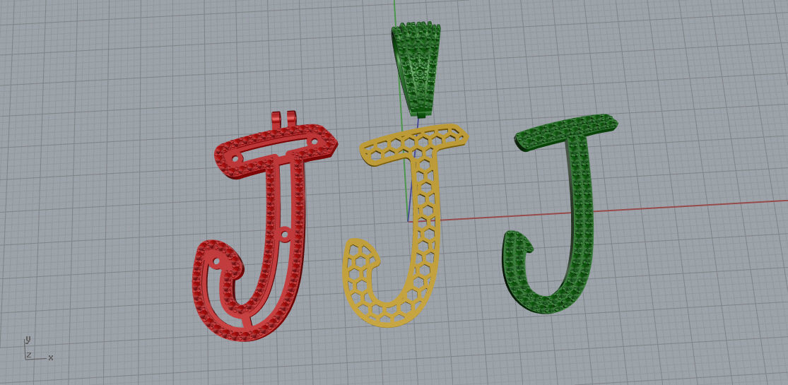CURVED LETTER J 3D print model_9