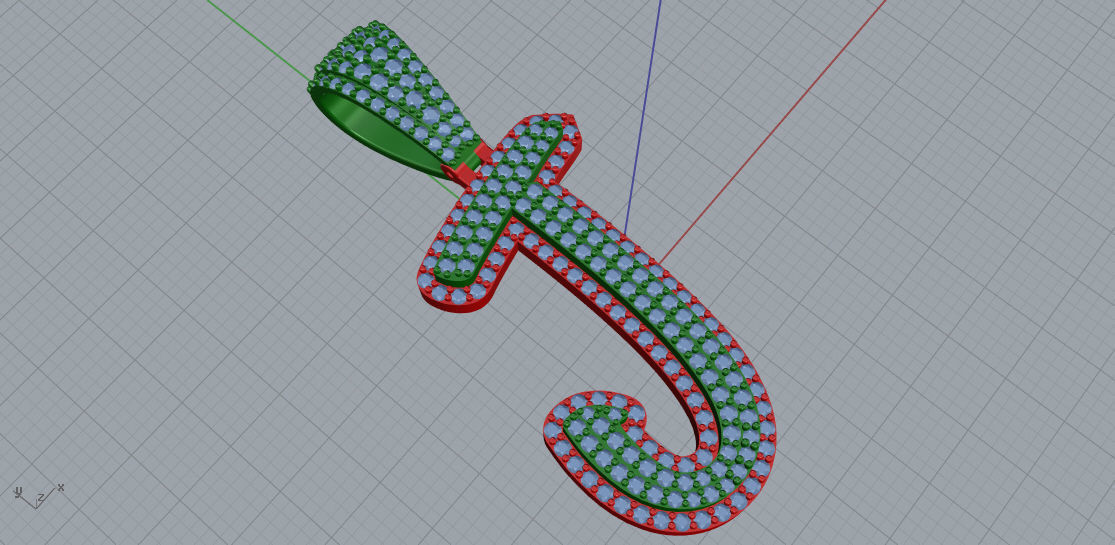 CURVED LETTER J 3D print model_1