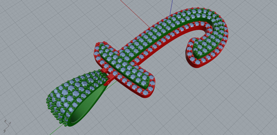 CURVED LETTER J 3D print model_4