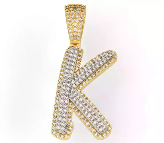 CURVED LETTER K 3D print model