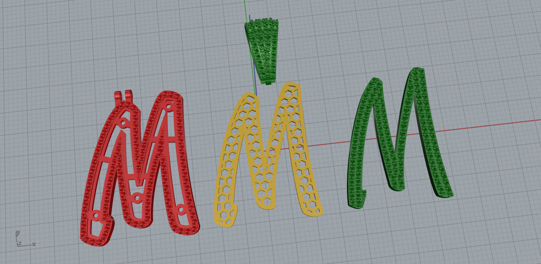 CURVED LETTER M 3D print model_9