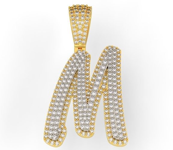 CURVED LETTER M 3D print model