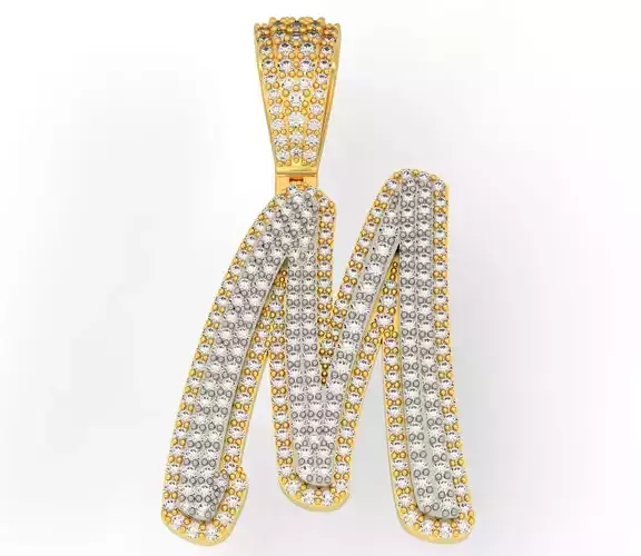 CURVED LETTER M 3D print model