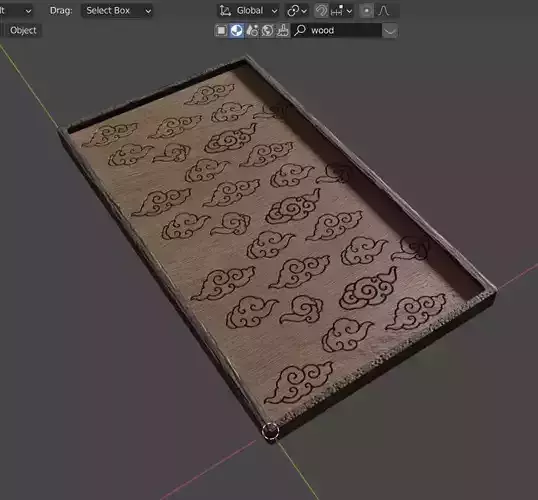 Wood Engravings Oriental Clouds Pattern Panel