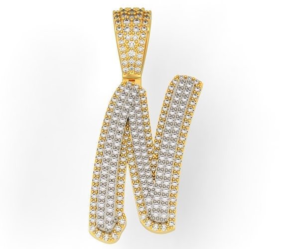 CURVED LETTER N 3D print model