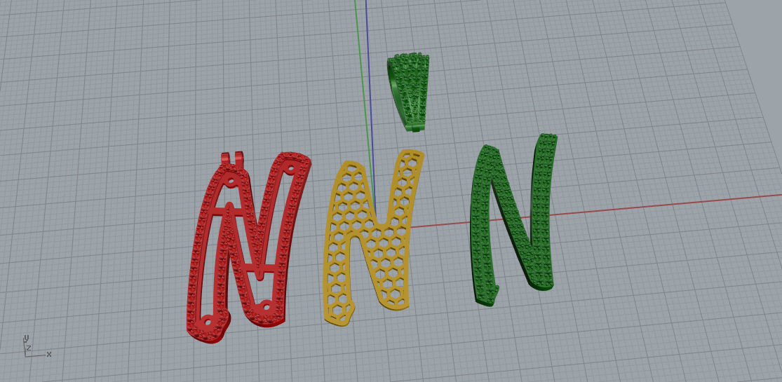CURVED LETTER N 3D print model_9
