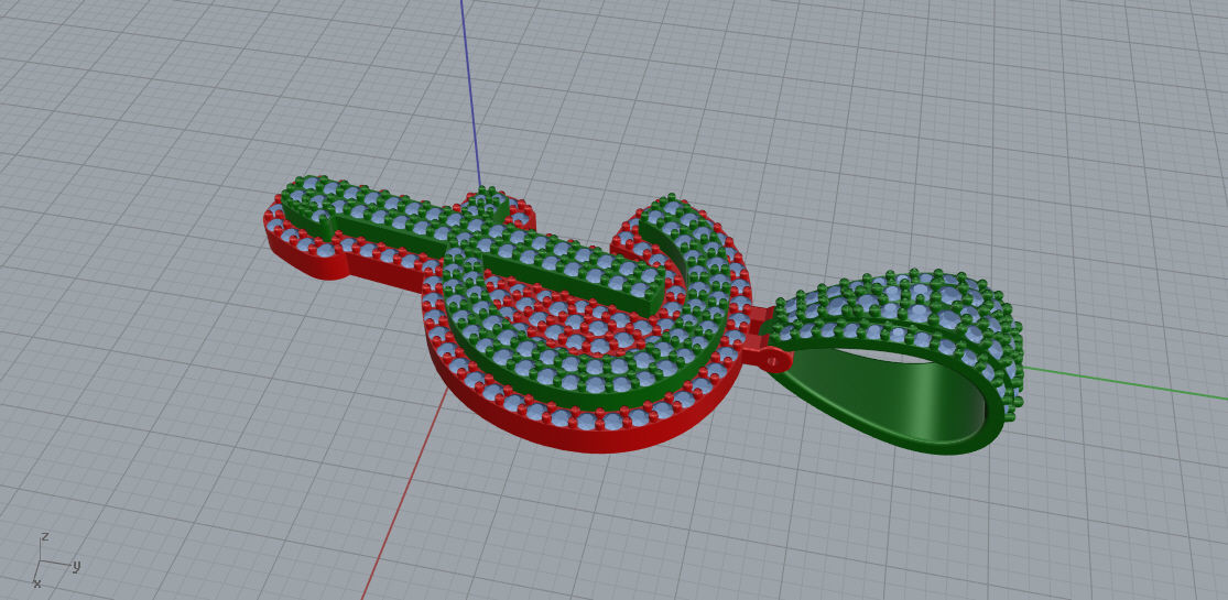 CURVED LETTER P 3D print model_5