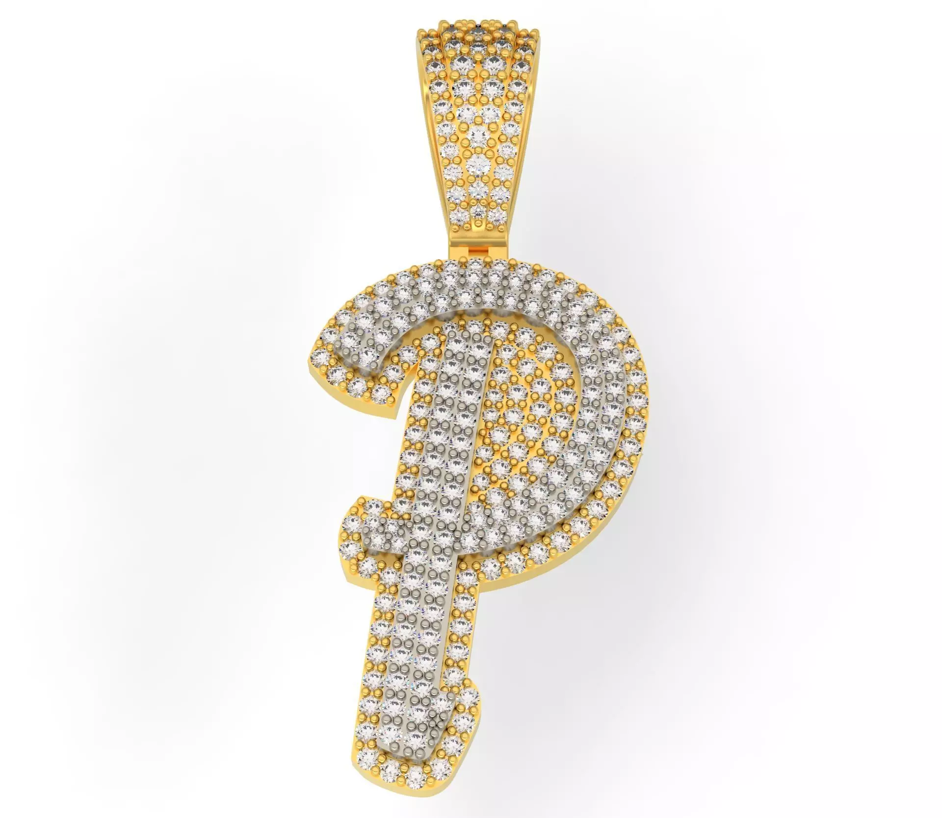 CURVED LETTER P 3D print model_0