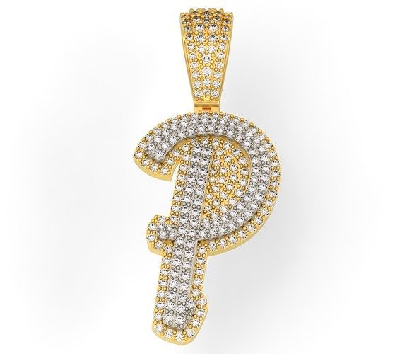 CURVED LETTER P 3D print model
