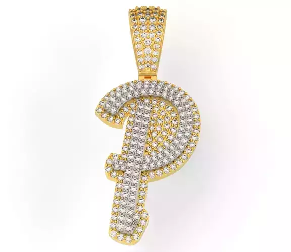 CURVED LETTER P 3D print model