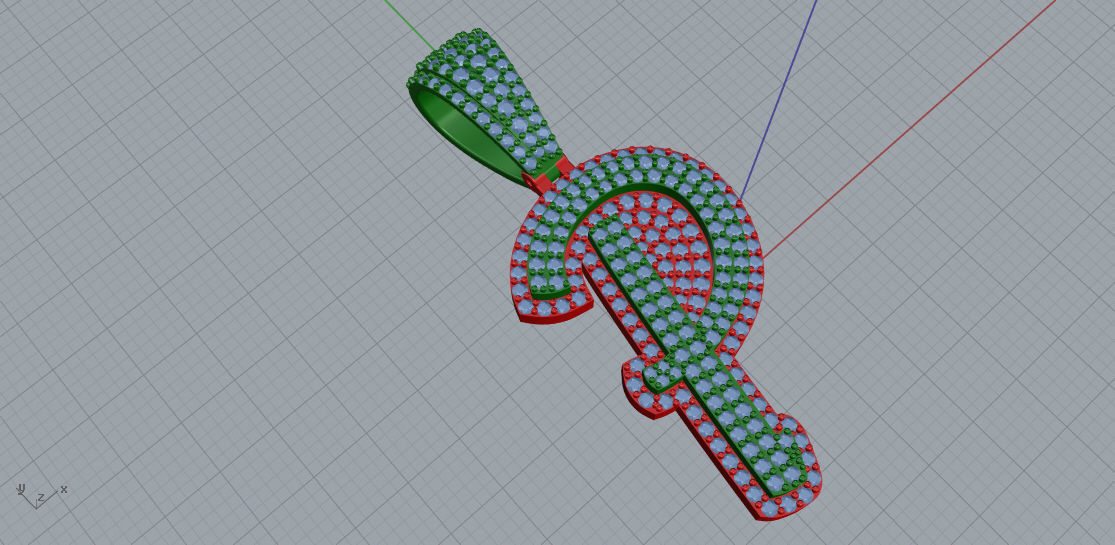 CURVED LETTER P 3D print model_1