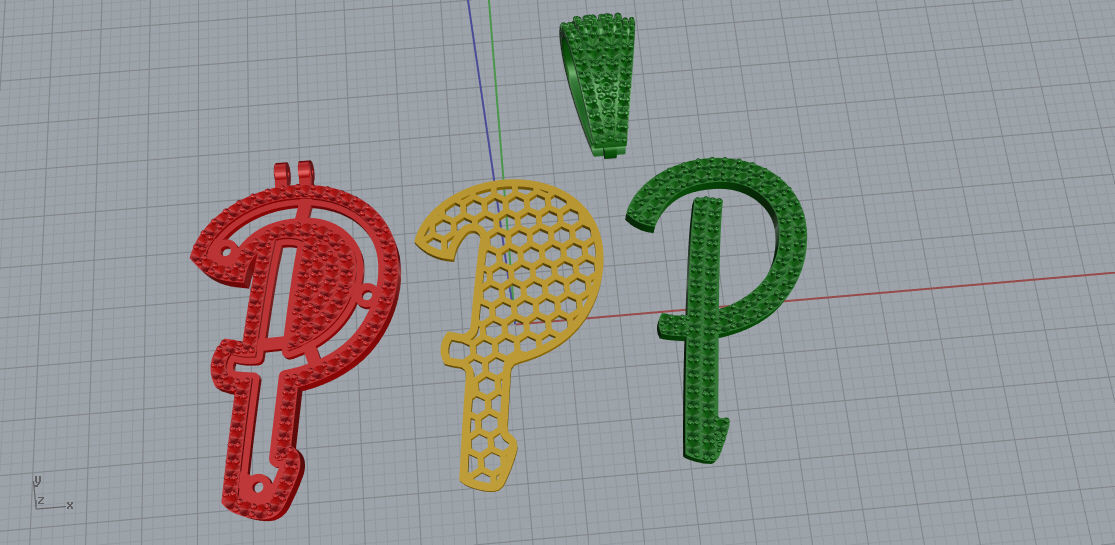CURVED LETTER P 3D print model_9