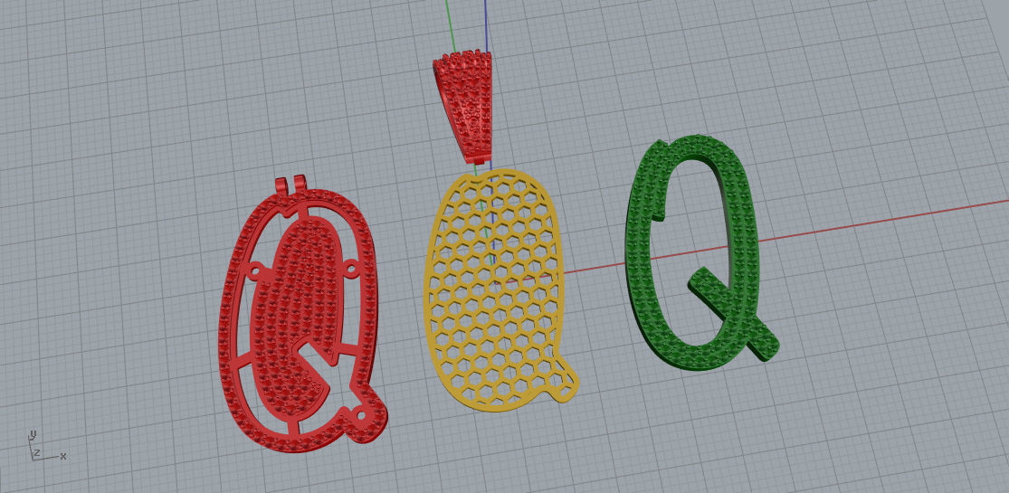 CURVED LETTER Q 3D print model_9
