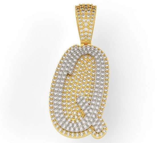CURVED LETTER Q 3D print model