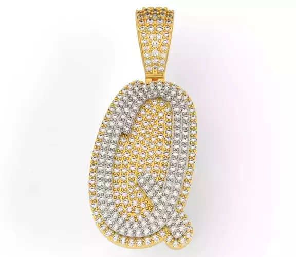 CURVED LETTER Q 3D print model