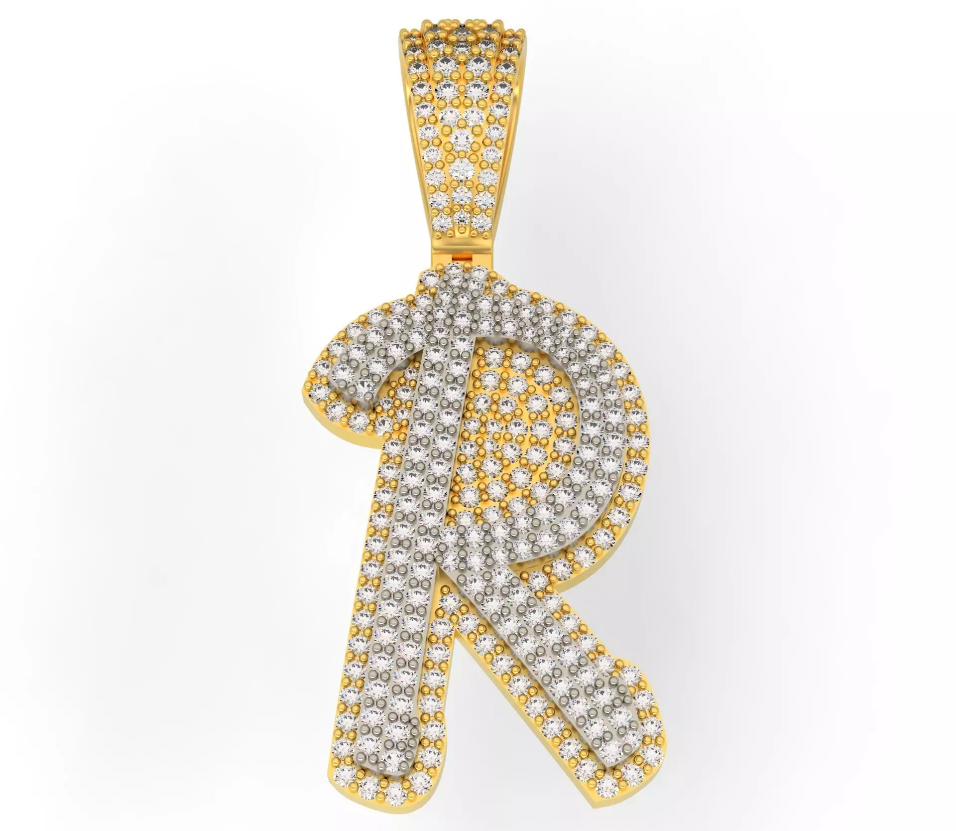 CURVED LETTER R 3D print model