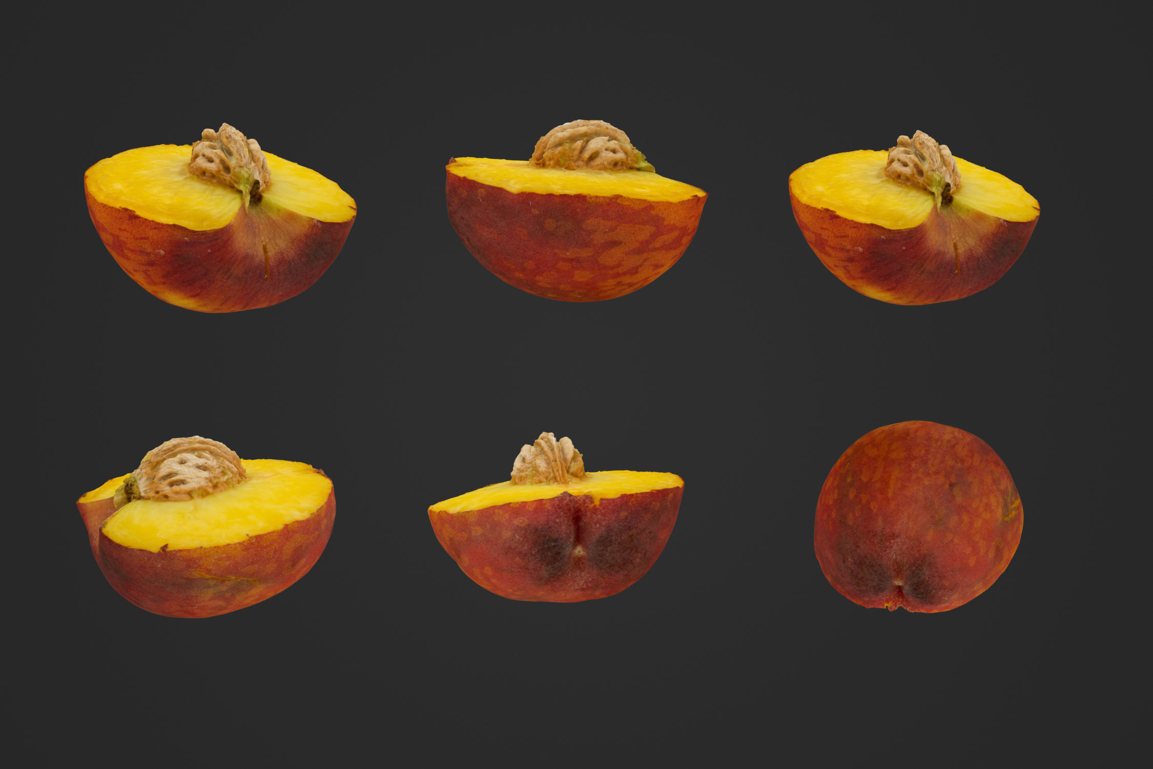 Half Peach 2 - 3D Scan 3D model_1