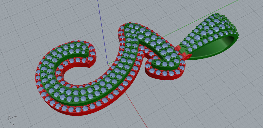CURVED LETTER S 3D print model_6