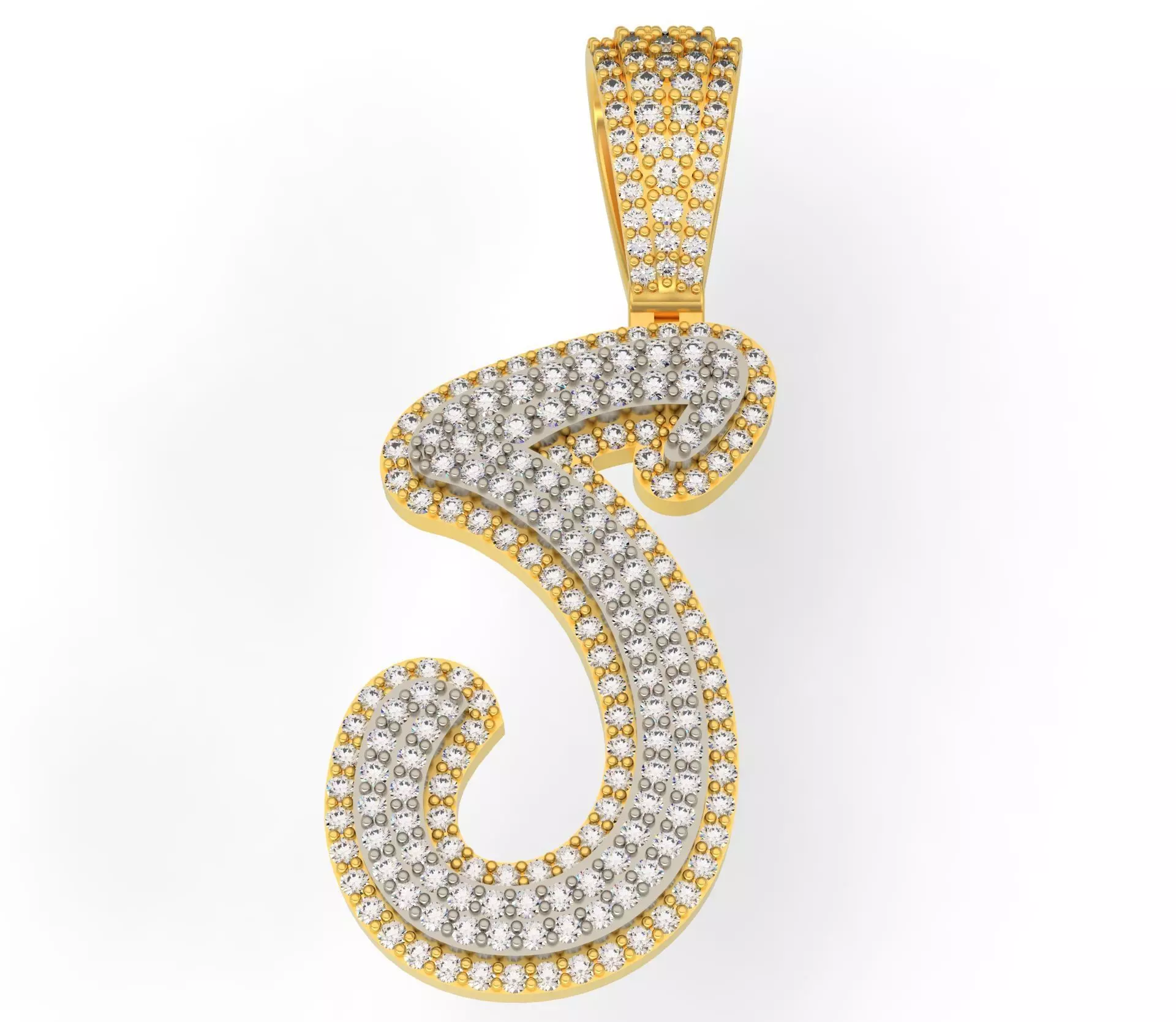 CURVED LETTER S 3D print model_0