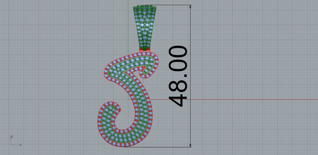 CURVED LETTER S 3D print model_7