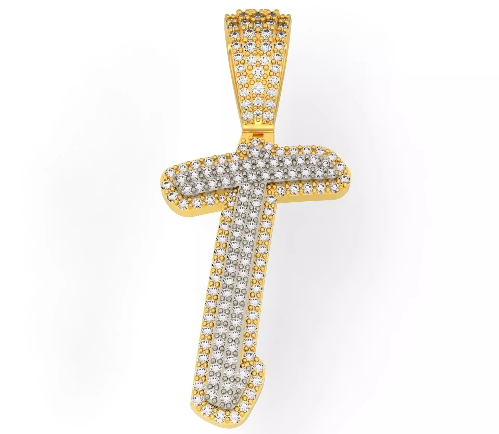 CURVED LETTER T 3D print model_0