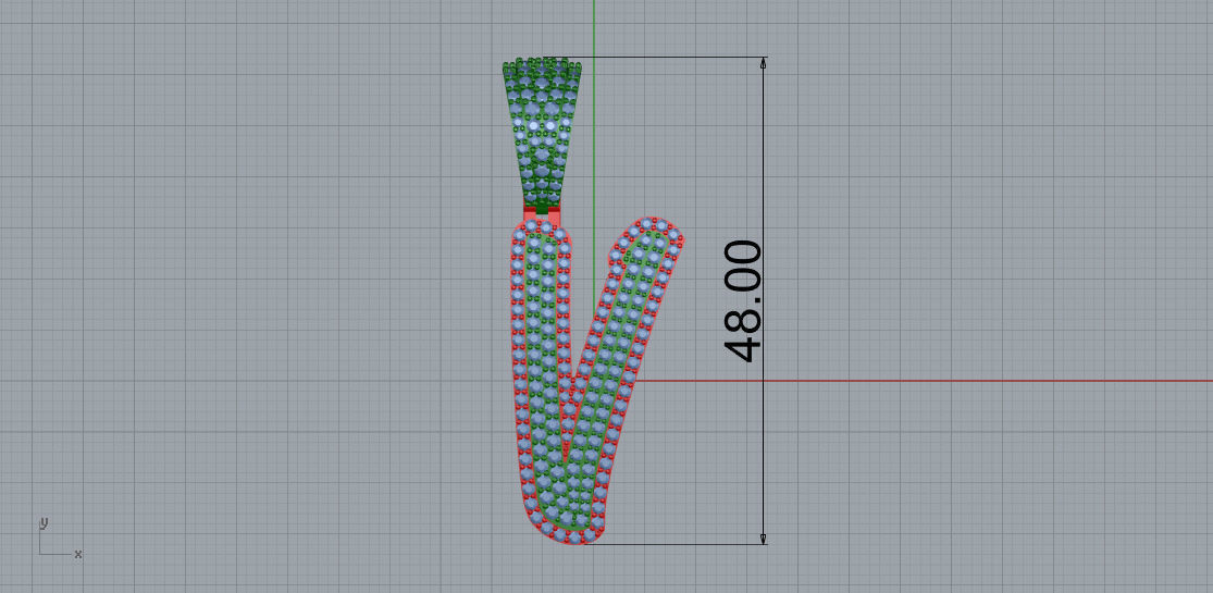 CURVED LETTER V 3D print model_7