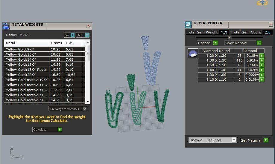 CURVED LETTER V 3D print model_2