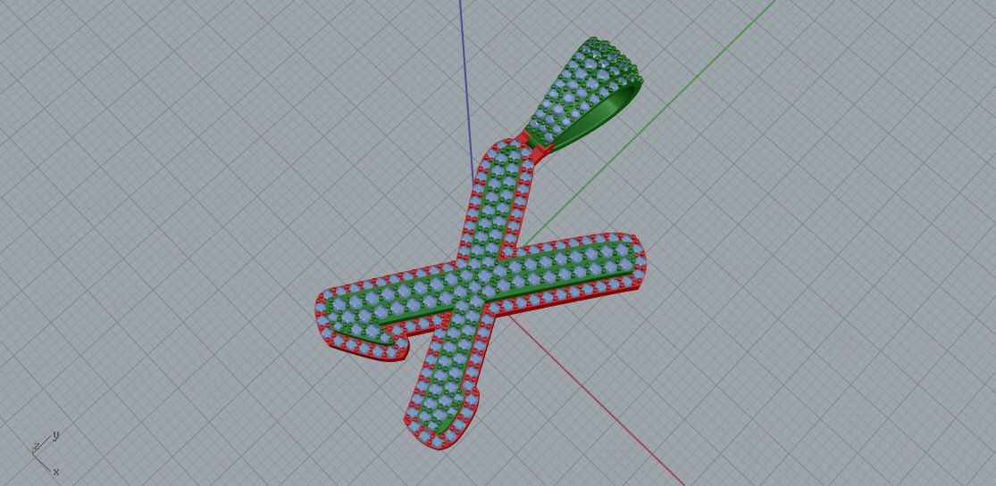 CURVED LETTER X 3D print model_6