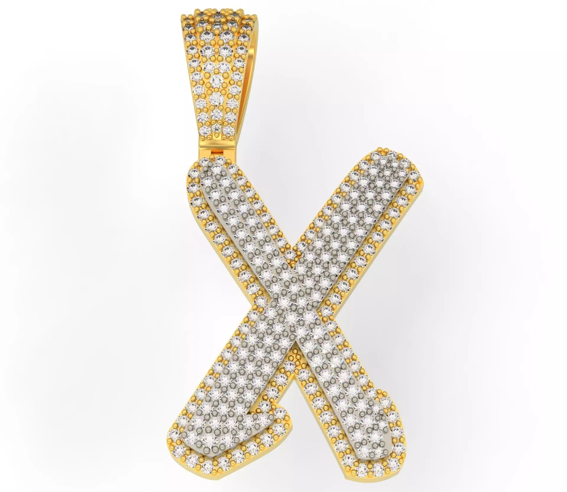 CURVED LETTER X 3D print model_0