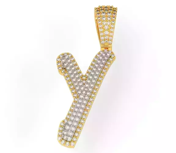 CURVED LETTER Y 3D print model
